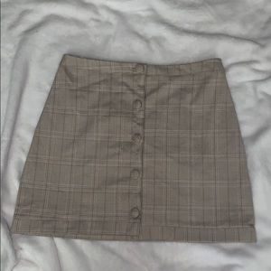 Plaid button-up skirt